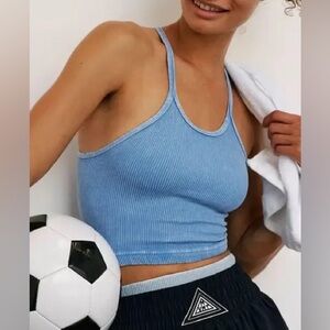 Free People Movement Happiness Runs Crop Tank Blue XS/S